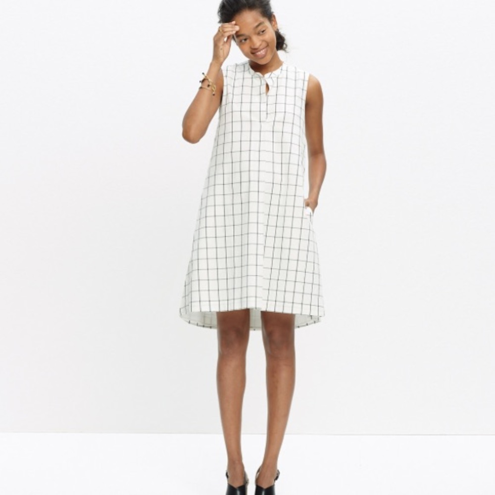 Madewell Grid Check Print Dress